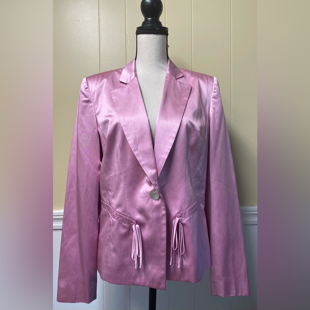 Bloomingdale's Silk Shimmering Pink Blazer